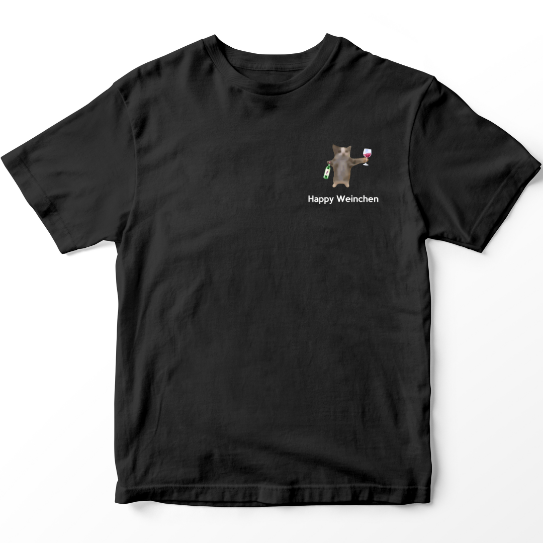 Happy Weinchen Katze - Premium T-Shirt Unisex