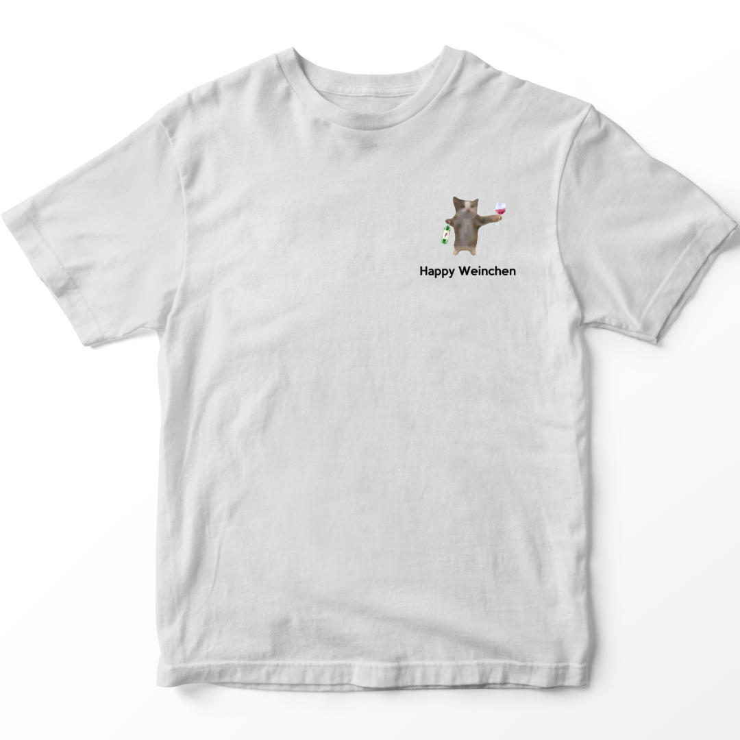 Happy Weinchen Katze - Premium T-Shirt Unisex