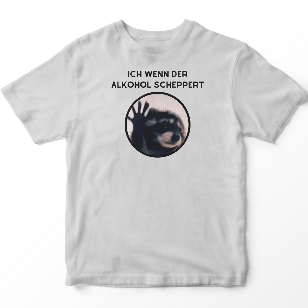 Waschbär Alkohol - Premium T-Shirt